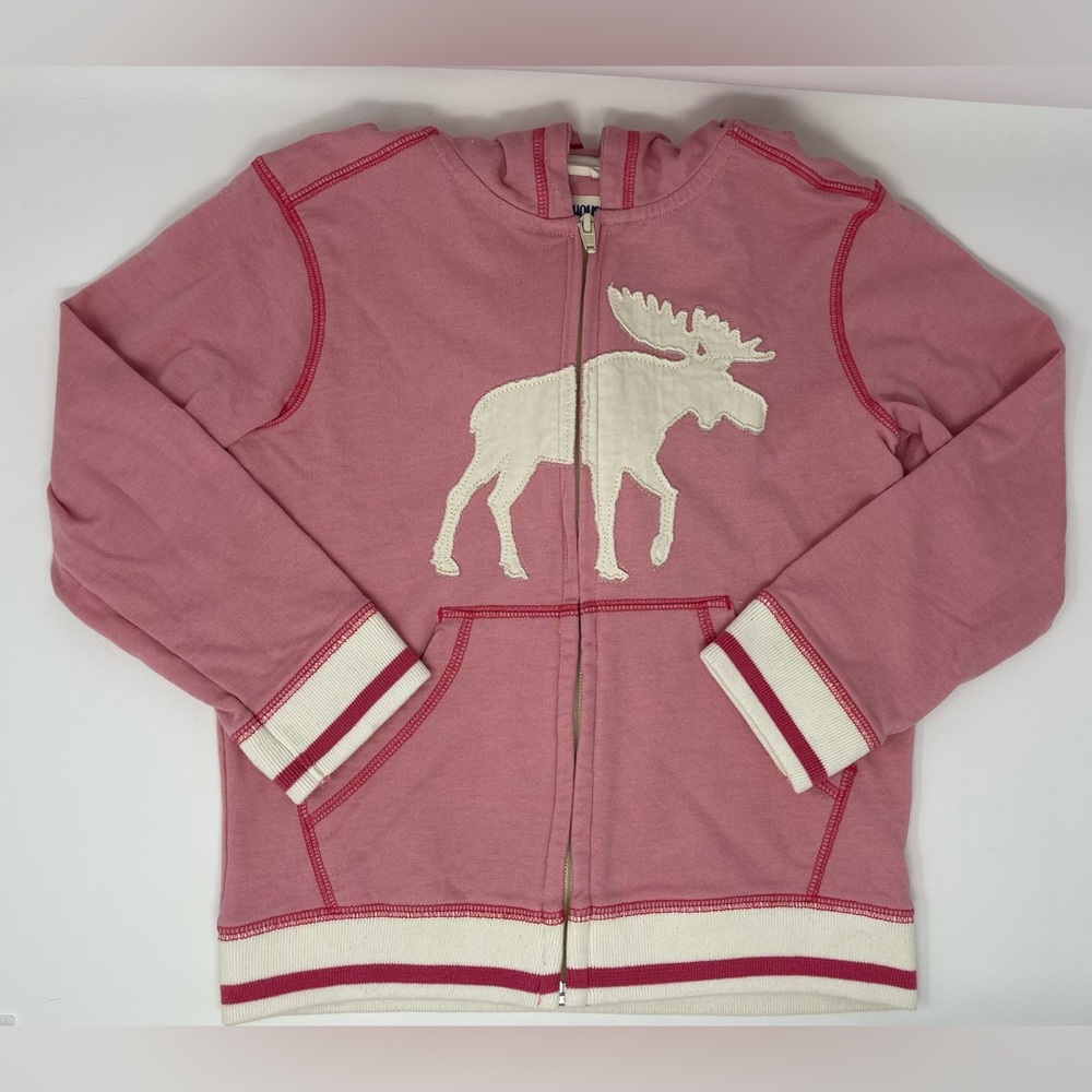 LITTLE BLUE HOUSE BY HATLEY: Moose Appliqué Sweatshirt, Pink/White, Size 6